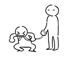 demon on kiddy leash Blank Meme Template