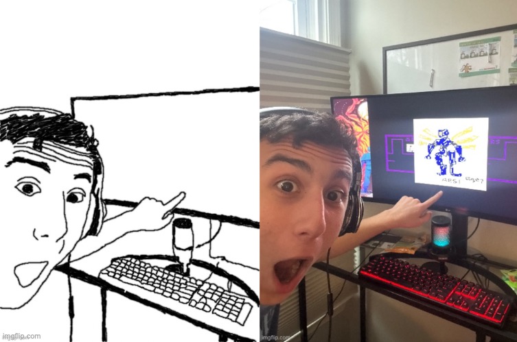 New 'jak | image tagged in obiwonjak pointing at blank computer screen | made w/ Imgflip meme maker