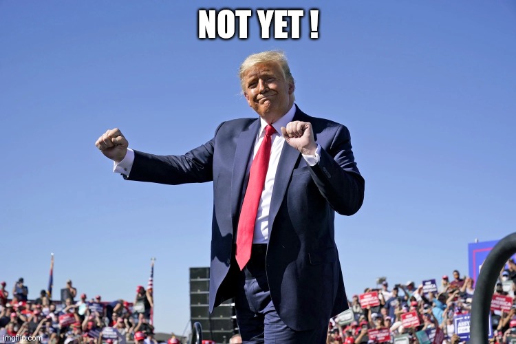 T-Rump Dance | NOT YET ! | image tagged in t-rump dance | made w/ Imgflip meme maker