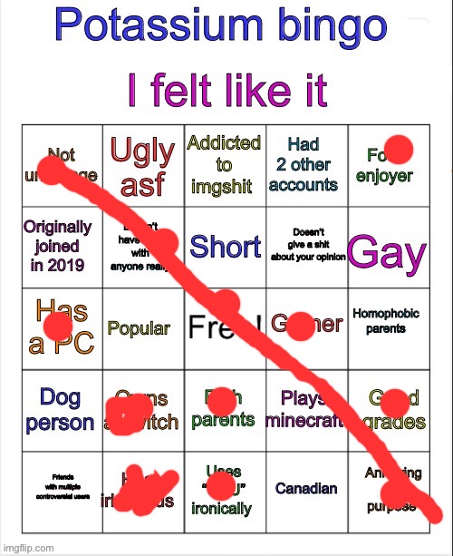 Potassium bingo v3 | image tagged in potassium bingo v3 | made w/ Imgflip meme maker