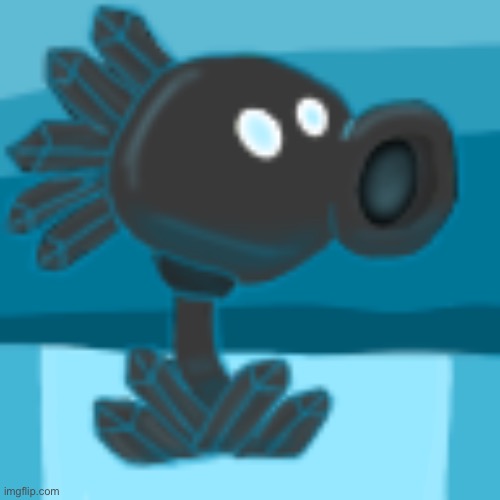 Had an idea for a snow pea variant for my PVZ2 world idea safe to say the low quality jpeg i used as a base did it no justice | made w/ Imgflip meme maker