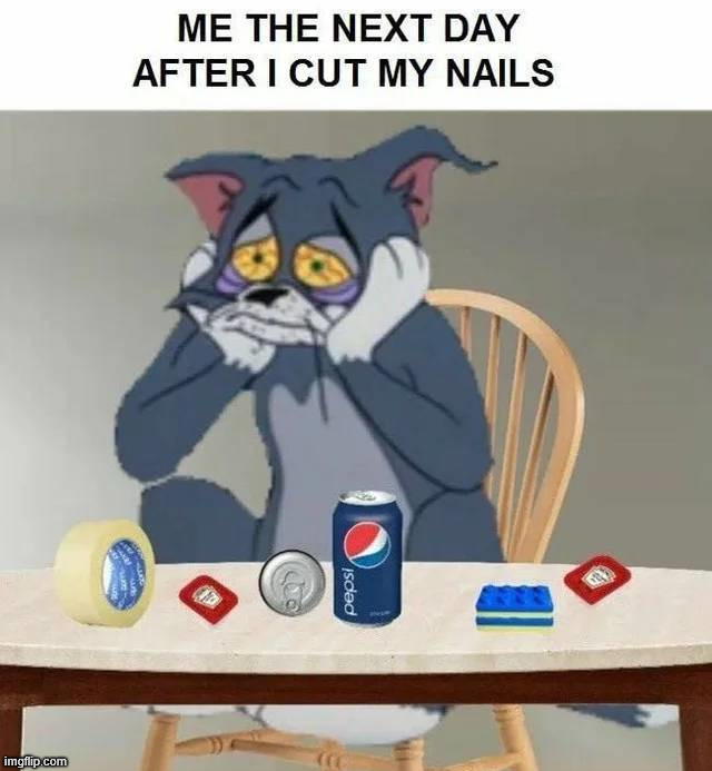 I really could use my nails | image tagged in reposts | made w/ Imgflip meme maker