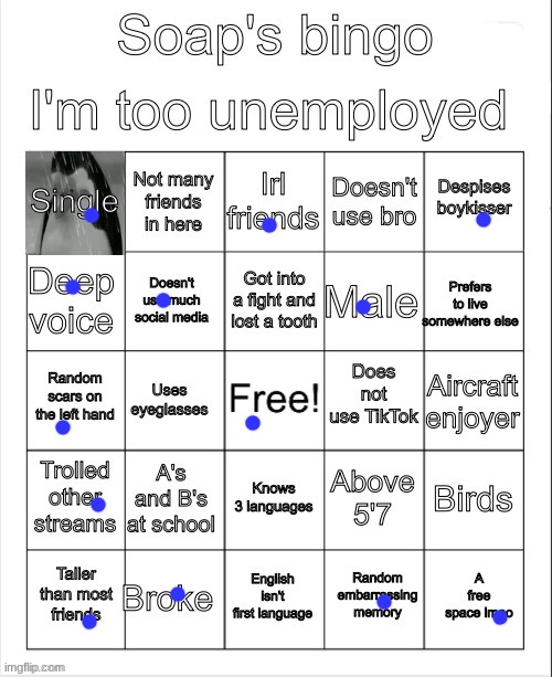 Soap's bingo | image tagged in soap's bingo | made w/ Imgflip meme maker