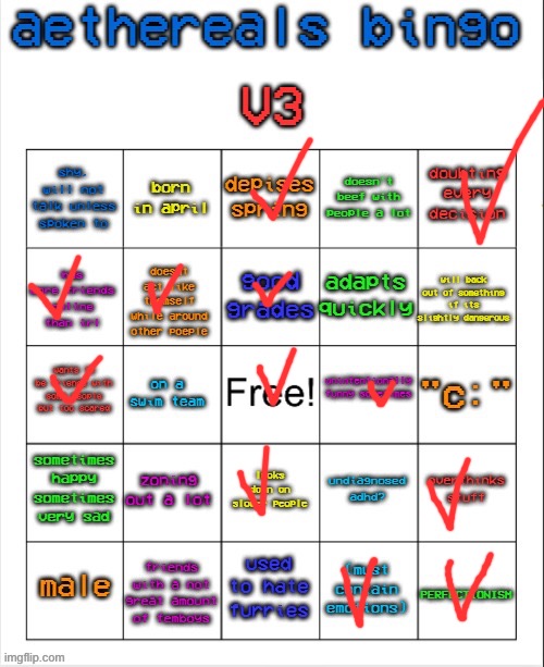aethereals bingo v3 | image tagged in aethereals bingo v3 | made w/ Imgflip meme maker