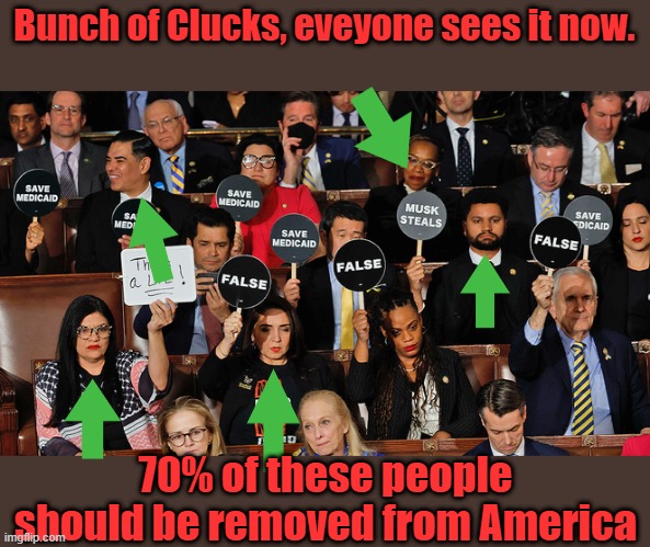 Bunch of Clucks, eveyone sees it now. 70% of these people should be removed from America | made w/ Imgflip meme maker