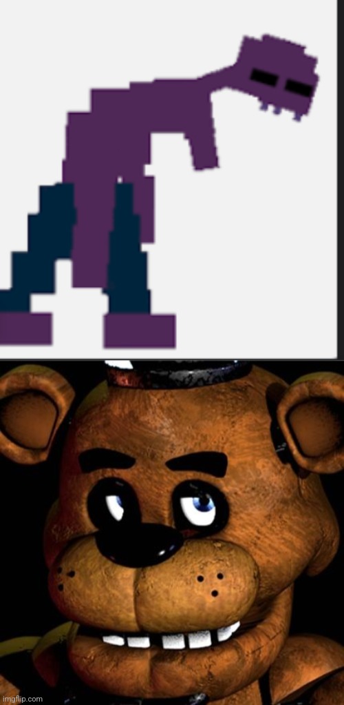 image tagged in micheal afton,freddy fazbear | made w/ Imgflip meme maker