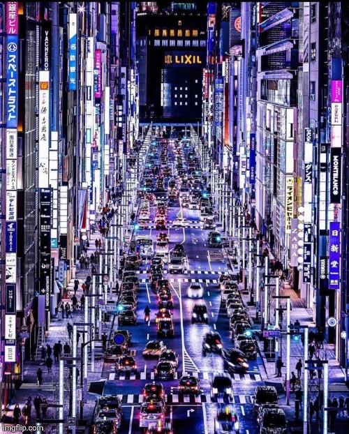 Tokyo at night | image tagged in crowded,big city,meanwhile in japan,city of light | made w/ Imgflip meme maker