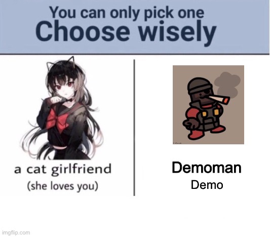 Choose wisely | Demoman; Demo | image tagged in choose wisely | made w/ Imgflip meme maker