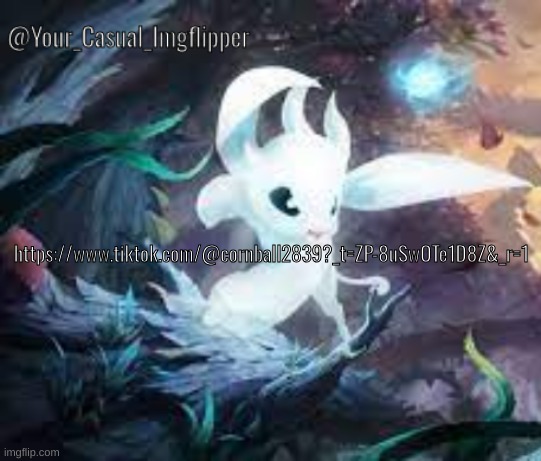 cheez's tiktok account thing | https://www.tiktok.com/@cornball2839?_t=ZP-8uSwOTe1D8Z&_r=1 | image tagged in yci ori and the blind forest announcement temp | made w/ Imgflip meme maker