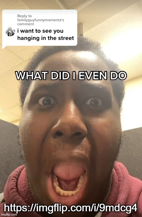 WHAT DID I EVEN DO??? | https://imgflip.com/i/9mdcg4 | image tagged in what did i even do | made w/ Imgflip meme maker