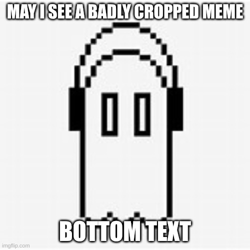 Napstablook | MAY I SEE A BADLY CROPPED MEME; BOTTOM TEXT | image tagged in napstablook | made w/ Imgflip meme maker