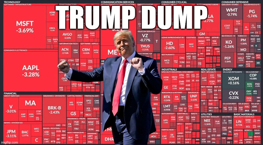 Trump Dump | TRUMP DUMP | image tagged in trump,stock market,dump trump | made w/ Imgflip meme maker