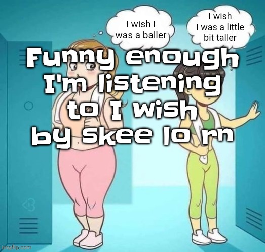 Ski lobe | Funny enough I'm listening to I wish by skee lo rn | image tagged in ski lobe | made w/ Imgflip meme maker