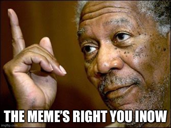 This Morgan Freeman | THE MEME’S RIGHT YOU INOW | image tagged in this morgan freeman | made w/ Imgflip meme maker