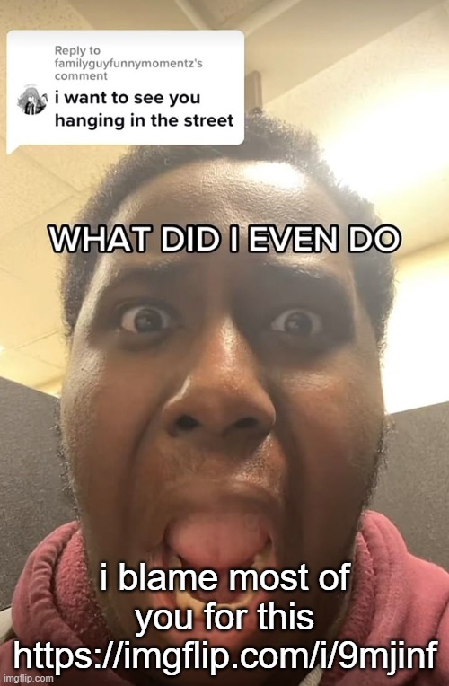 it WILL be deleted so enjoy it while it lasts | i blame most of you for this
https://imgflip.com/i/9mjinf | image tagged in what did i even do | made w/ Imgflip meme maker