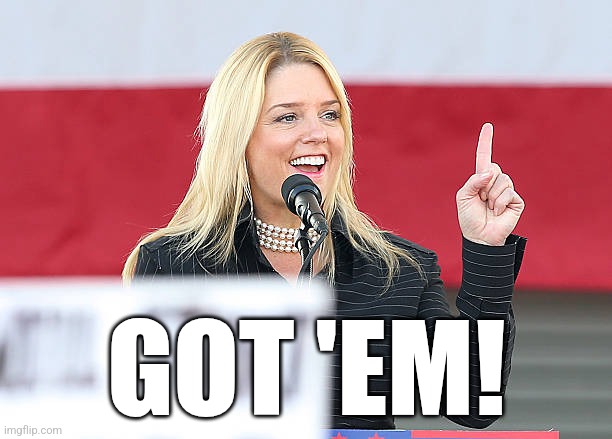 Pam Bondi | GOT 'EM! | image tagged in pam bondi | made w/ Imgflip meme maker