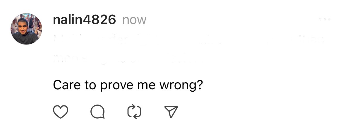 Threads Care to prove me wrong Blank Meme Template
