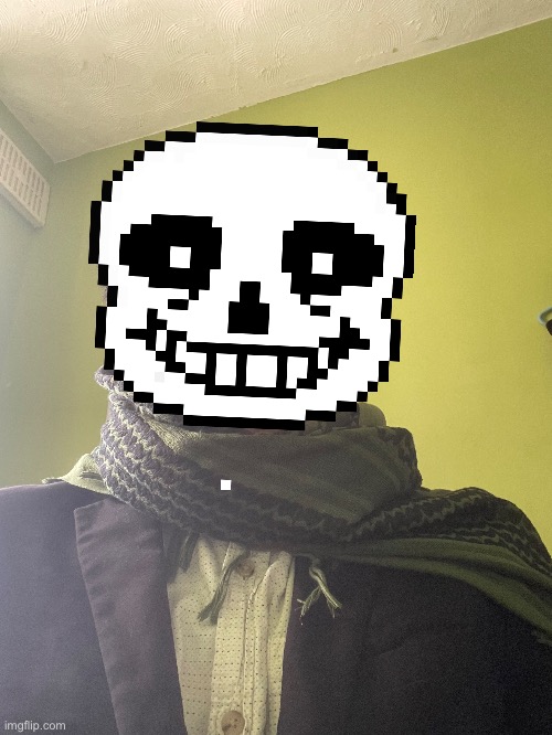 Imagine if the “scarf” or “cape” was red. It’s like Papyrus’ one isn’t it? | made w/ Imgflip meme maker