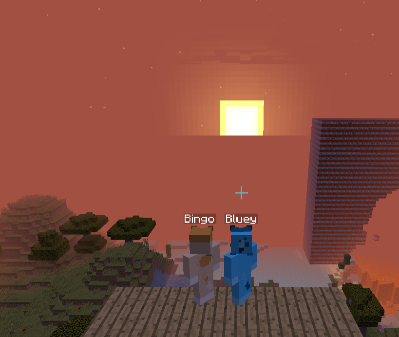Bluey & Bingo (Sunset Scene) Blank Meme Template