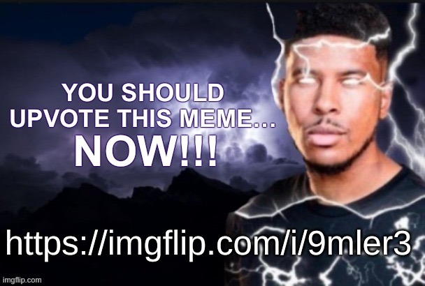 you should upvote this meme… now!!! | https://imgflip.com/i/9mler3 | image tagged in you should upvote this meme now | made w/ Imgflip meme maker