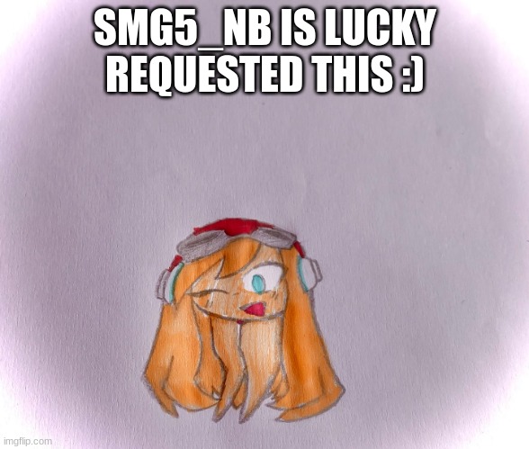 this is just how my brain saw it :) | SMG5_NB IS LUCKY REQUESTED THIS :) | image tagged in smg4,leggy,smg4 leggy,drawing | made w/ Imgflip meme maker