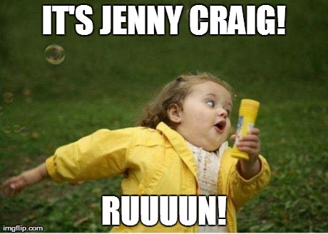 No Diet for This Girl | IT'S JENNY CRAIG! RUUUUN! | image tagged in memes,chubby bubbles girl,diet,jenny craig,fat | made w/ Imgflip meme maker
