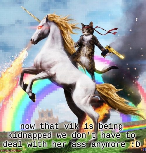 yippee | now that vik is being kidnapped we don't have to deal with her ass anymore :D | image tagged in memes,welcome to the internets | made w/ Imgflip meme maker
