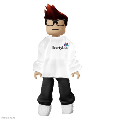 MC wearing a LibertyBus shirt but it's digital instead of paper | image tagged in mc,meme,libertybus,digital,silverburn,mc wearing a white libertybus shirt | made w/ Imgflip meme maker