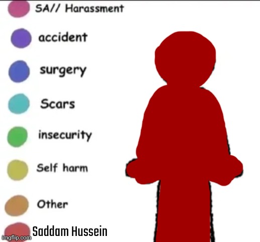 share you story | Saddam Hussein | image tagged in share you story | made w/ Imgflip meme maker