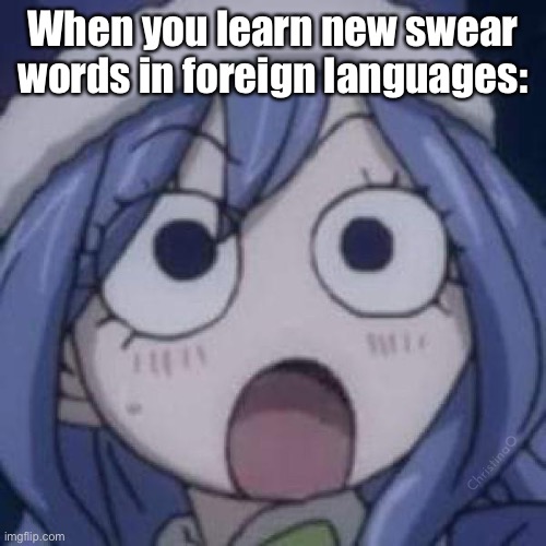 Learning Swear Words | When you learn new swear words in foreign languages:; ChristinaO | image tagged in memes,fairy tail,fairy tail meme,fairy tail memes,anime memes,language | made w/ Imgflip meme maker