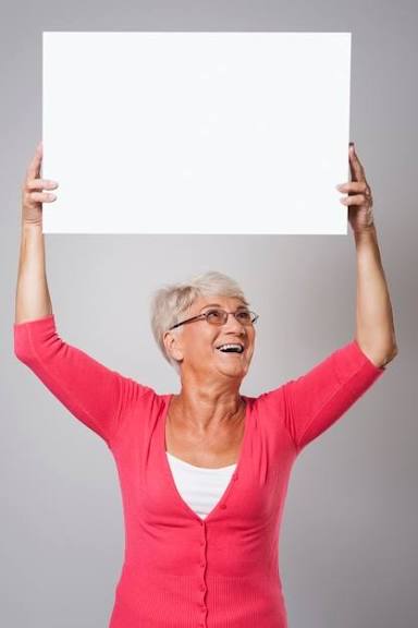 Elderly woman protest Blank Meme Template