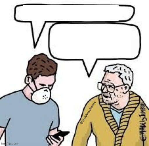 Old man with common sense vs millennial Blank Meme Template