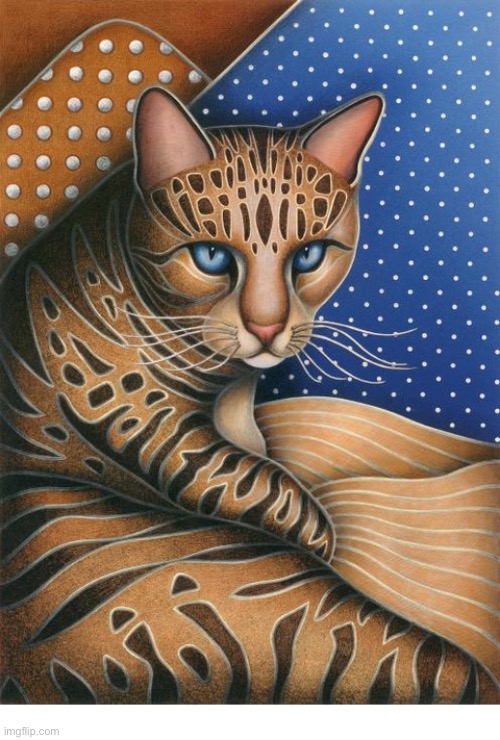 Unknown artist… | image tagged in cats | made w/ Imgflip meme maker