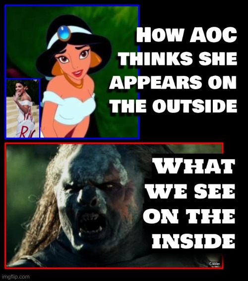 Mirror, mirror on the wall... | image tagged in aoc,crazy alexandria ocasio-cortez,democrats,politics | made w/ Imgflip meme maker