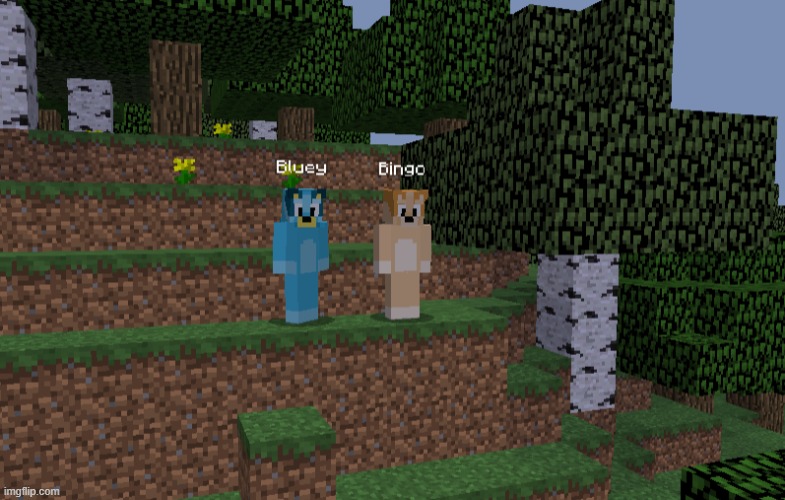 I Found Bluey & Bingo in Minecraft! | image tagged in i found bluey bingo in minecraft | made w/ Imgflip meme maker