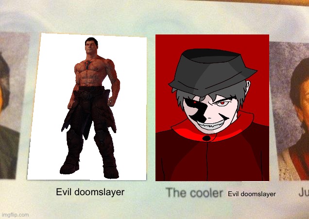 Mepios is more evil than davoth | Evil doomslayer; Evil doomslayer | image tagged in daniel the cooler daniel blank,mepios,doom,evil | made w/ Imgflip meme maker