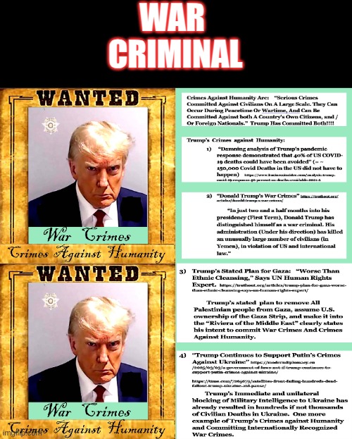 war criminal | WAR 
CRIMINAL | image tagged in war criminal,donald trump | made w/ Imgflip meme maker
