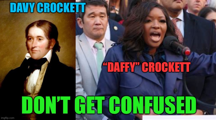 “Daffy” Crockett ready to lead the Democrats | DAVY CROCKETT; “DAFFY” CROCKETT; DON’T GET CONFUSED | image tagged in gifs,democrats,daffy duck,clueless,incompetence,losers | made w/ Imgflip meme maker