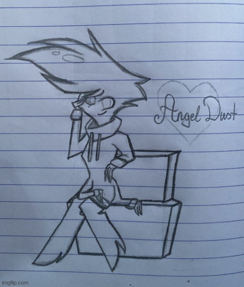 image tagged in angel dust,hazbin hotel,hazbin,angeldust,hazbinhotel,drawing | made w/ Imgflip meme maker