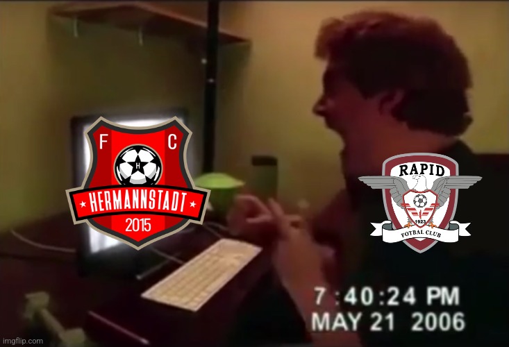 Hermannstadt-FC Rapid 1:0 ToT | image tagged in guy punches through computer screen meme,hermannstadt,rapid,superliga,football,romania | made w/ Imgflip meme maker