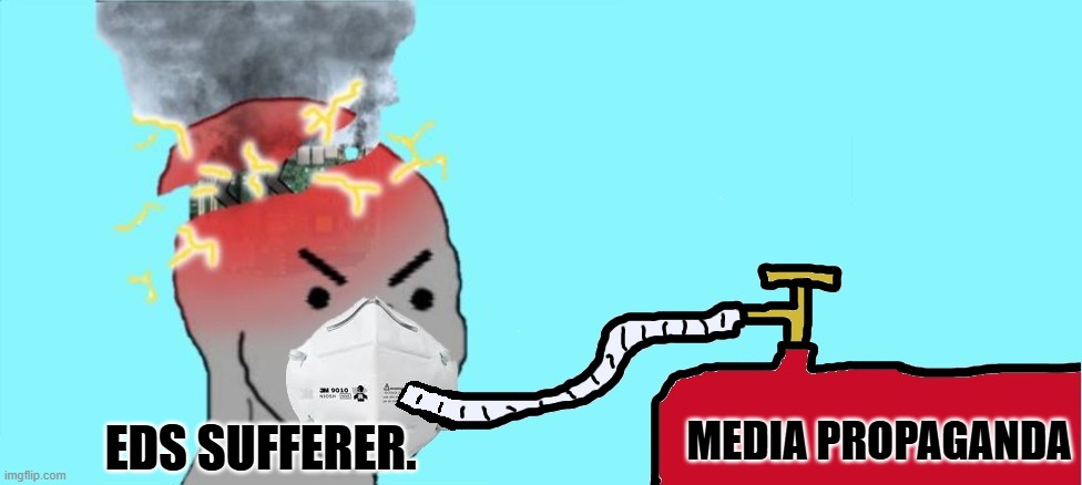 npc life support | EDS SUFFERER. MEDIA PROPAGANDA | image tagged in npc life support | made w/ Imgflip meme maker