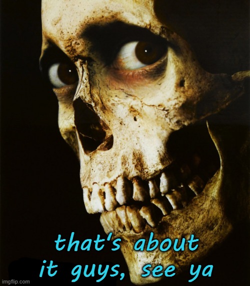 Evil Dead 2 Poster | that's about it guys, see ya | image tagged in evil dead 2 poster | made w/ Imgflip meme maker