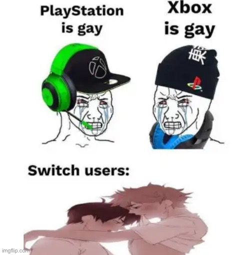 XD | image tagged in memes,xbox,playstation,switch,gay,shitpost | made w/ Imgflip meme maker