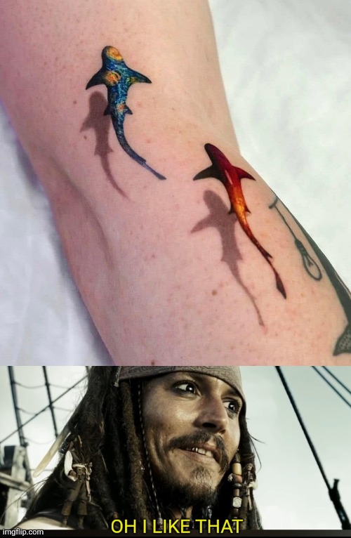 BEAUTIFUL TAT | image tagged in oh i like that,tattoos,tattoo,pirates of the caribbean | made w/ Imgflip meme maker