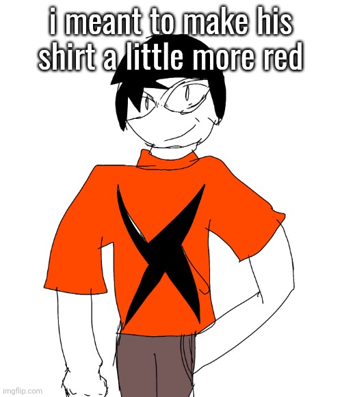 kaden reference image | i meant to make his shirt a little more red | image tagged in kaden reference image | made w/ Imgflip meme maker