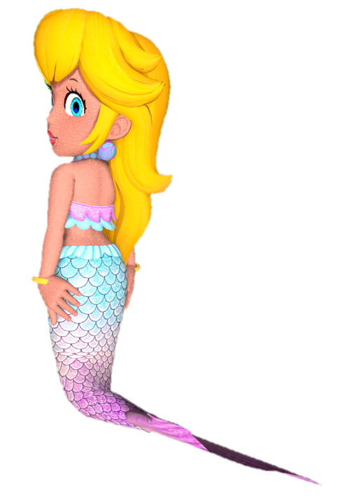 mermaid peach's back Blank Meme Template
