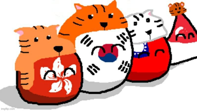 the four asian tigers(Art: ♧Its_Tringapore) | made w/ Imgflip meme maker