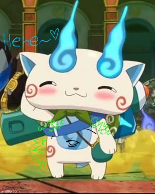 Komasan's Tummy Full of ice Cream~! (Yo Kai Watch Bloated Tummy Edit) | image tagged in yo kai watch,komasan,big belly,ice cream,weight gain | made w/ Imgflip meme maker