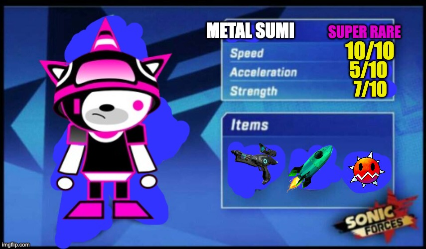 [UPDATED] Sonic Forces Meme Battle | SUPER RARE; METAL SUMI; 10/10; 5/10; 7/10 | image tagged in updated sonic forces meme battle,memes,smg4,fanlore,sumi,metal sumi | made w/ Imgflip meme maker