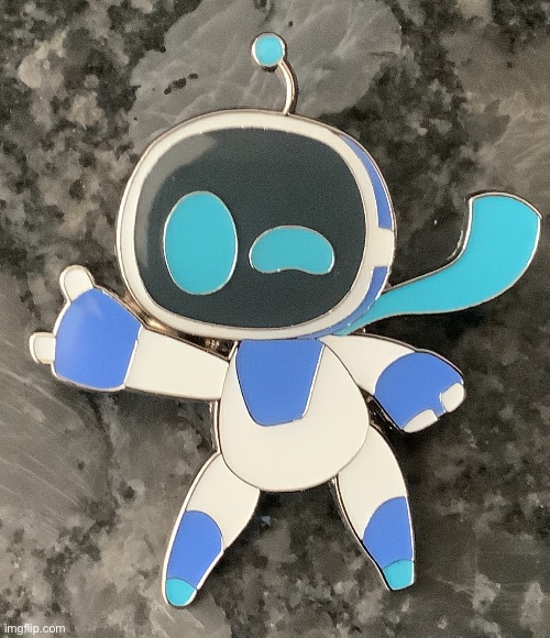 Lil Astro bot pin i got in the PlayStation section at target yesterday | made w/ Imgflip meme maker